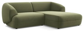 Зелен кадифен ъглов диван (десен ъгъл) Moana – Makamii