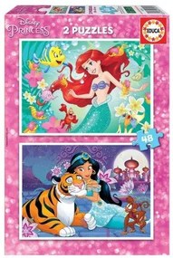 Educa - Детски пъзел Ariel &amp; Jasmin 2х48ч 18213