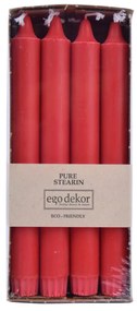 Комплект от 8 червени дълги свещи Ego Dekor ED, време на горене 7 ч. - Eco candles by Ego dekor