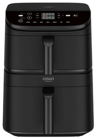 Двоен фритюрник с горещ въздух Cosori CAF-DC121 Turbo Tower, 2630W, 4.3/6.5 л, 7 програми, 30-230C, Сензорно управление, Таймер, Студени стени, Черен