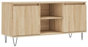827015 vidaXL ТВ шкаф, сонома дъб, 104x35x50 см, инженерно дърво