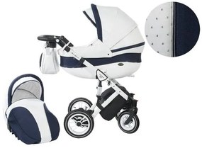 Количка Baby Merc 2 в 1 модел Style бяла с тъмно синьо