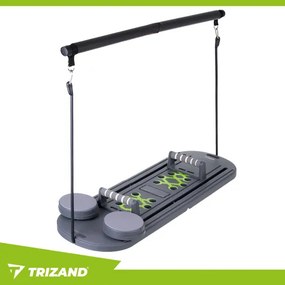 Мултифункционална фитнес дъска с дръжки и ластици Trizand — За пилатес, йога и тренировка