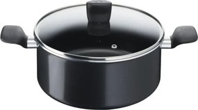 Комплект съдове за готвене Tefal C2678074 Starter Black, 6 ч, Титениево покритие, Без PFOA, Thermo-Fusion, Thermo-Signal, Индукция, Черен