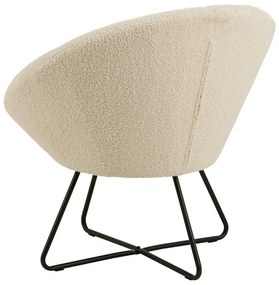 Кремавобял фотьойл от изкуствена вълна Center - Actona