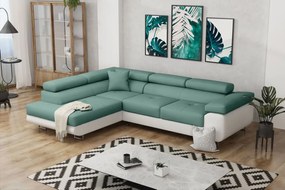 Ъгъл диван Antony-Left-White - Petrol