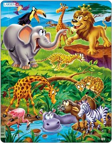 Larsen - Пъзел: Детски – "Африкански животни" – 18 части, голям