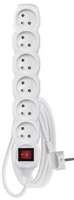 Удължител с ключ 6 гнезда 3м бял