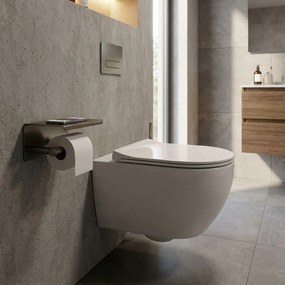 Държач за тоалетна хартия с етажерка 6613 Modern Titan