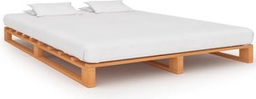 285265 vidaXL Рамка за легло от палети кафяво борово дърво масив 140x200 см