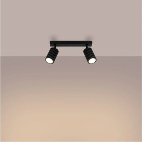 Черен прожектор 6,5x30 cm Gleam – Sollux