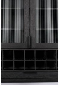 Черна дъбова стойка за вино за 20 бутилки, 89x181 cm Travis - Zuiver