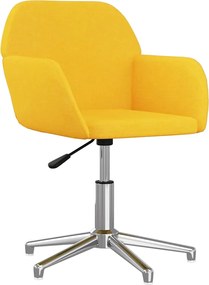 344721 vidaXL Въртящ се офис стол, светложълт, текстил