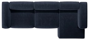 Тъмносин ъглов диван от рипсено кадифе (десен ъгъл) Bergano – Cosmopolitan Design