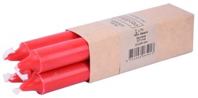 Комплект от 4 червени дълги свещи Ego Dekor ED, време на горене 7 ч. - Eco candles by Ego dekor