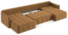 Теракотен разтегателен ъглов диван с място за съхранение (U форма) Moku – Makamii