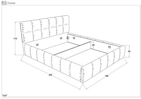 Тапицирана спалня за матрак 180/200 Фиорела