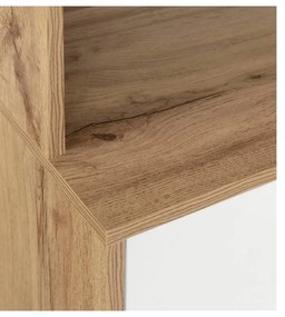 Бяло-естествена витрина от декор от дъб 84x165 cm Skandi – Støraa