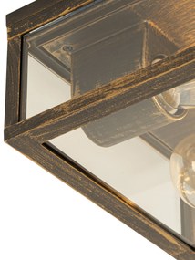 Винтидж таванна лампа антично злато IP44 2-светлина - Charlois