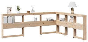 859262 vidaXL Табла за книги с L-образна, 150 см, масивно дърво бор