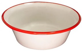 Емайлирана купа конус ф16см крем/червено RETRO-(101C/16 105+105)
