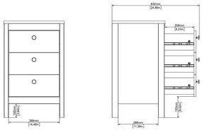 Сиво-бежово нощно шкафче Madrid – Tvilum