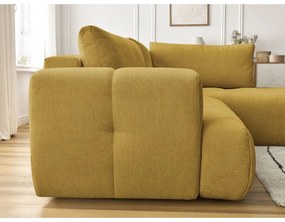 Сгъваем/с място за съхранение ъглов диван в цвят горчица (десен ъгъл/L форма) Fuji – Bobochic Paris