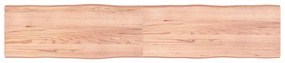 363981 vidaXL Плот за маса светлокафяв 200x40x(2-6) см обработен масивен дъб
