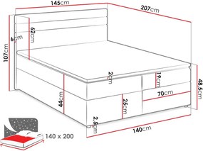 Тапицирано легло Modena-Leuko-Anthraki-140 x 200