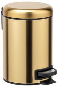 WENKO 24009800 - Кош за отпадъци LEMAN 17x25 cm неръждаема стомана/златист/черен