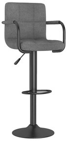 334625 vidaXL Бар табуретка, светлосива, текстил