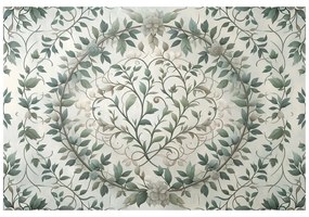 Тапет – Елегантни зелени листа с цветя