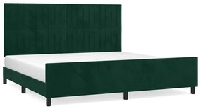 3125900 vidaXL Рамка за легло без матрак, тъмнозелена, 200x200 см, кадифе