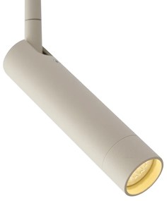 Модерен прожектор бежов с бяло за 1-фазна релсова система - Iconic Ivy