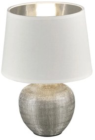 Настолна лампа от бяла керамика и плат, височина 26 cm Luxor - Reality