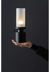 Черна LED затъмняваща се настолна лампа с метален и стъклен абажур (височина 29,5 cm) Camp – Leitmotiv