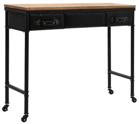 245758 vidaXL Конзолна маса, МДФ и чамова дървесина, 100x33,5x80 cм