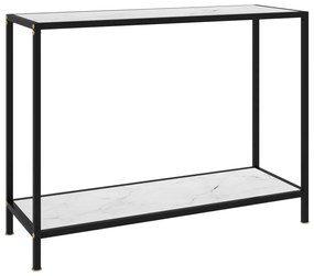 322837 vidaXL Конзолна маса, бяла, 100x35x75 cм, закалено стъкло