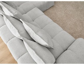 Светлосив шенилов сгъваем/с място за съхранение ъглов диван (десен ъгъл) Everest – Bobochic Paris