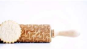 Дървен релефен валяк за тесто Bats - Valek