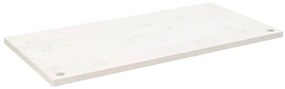 824461 vidaXL Плот за бюро, бял, 110x55x2,5 см, борово дърво масив