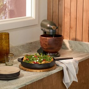 Планетарен миксер KitchenAid Artisan Evergreen 5KSM180WSEEG, 300W, 4.7 л, Direct drive, 10 скорости, Накланяща се глава, Купа от орехово дърво, Тъмнозелен/кафяв