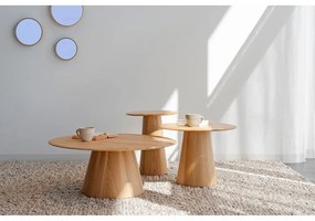 Кръгла странична масичка от масивен дъб ø 55 cm Mushroom – Gazzda