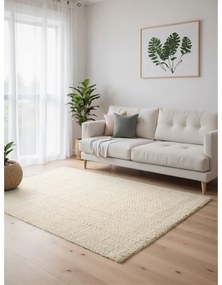 Ръчно изработен килим със смес от вълна в цвят слонова кост 160x230 cm Majoli – Elle Decoration
