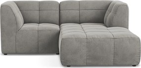 Сив кадифен ъглов диван (десен ъгъл) Aloha – Makamii