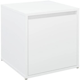 808774 vidaXL Кутия с чекмедже, бяла, 40,5x40x40 см, инженерно дърво