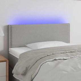 3121462 vidaXL LED горна табла за легло, светлосива, 100x5x78/88 см, плат