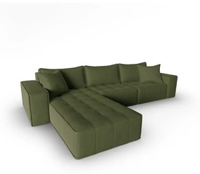 Зелен ъглов диван (ляв ъгъл) Mike - Micadoni Home