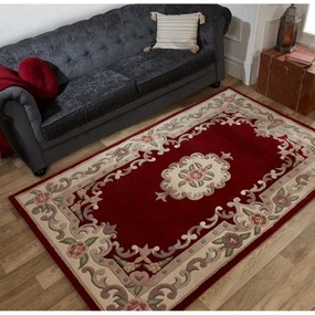 Червен вълнен килим , 75 x 150 cm Aubusson - Flair Rugs