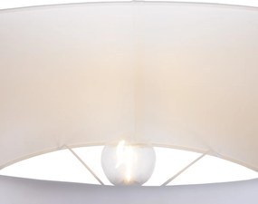 Vloerlamp beige met linnen witte kap ovaal 50cm - Thijmen